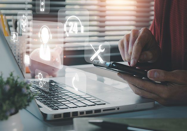 Technology internet concept, it support, call center and customer service help