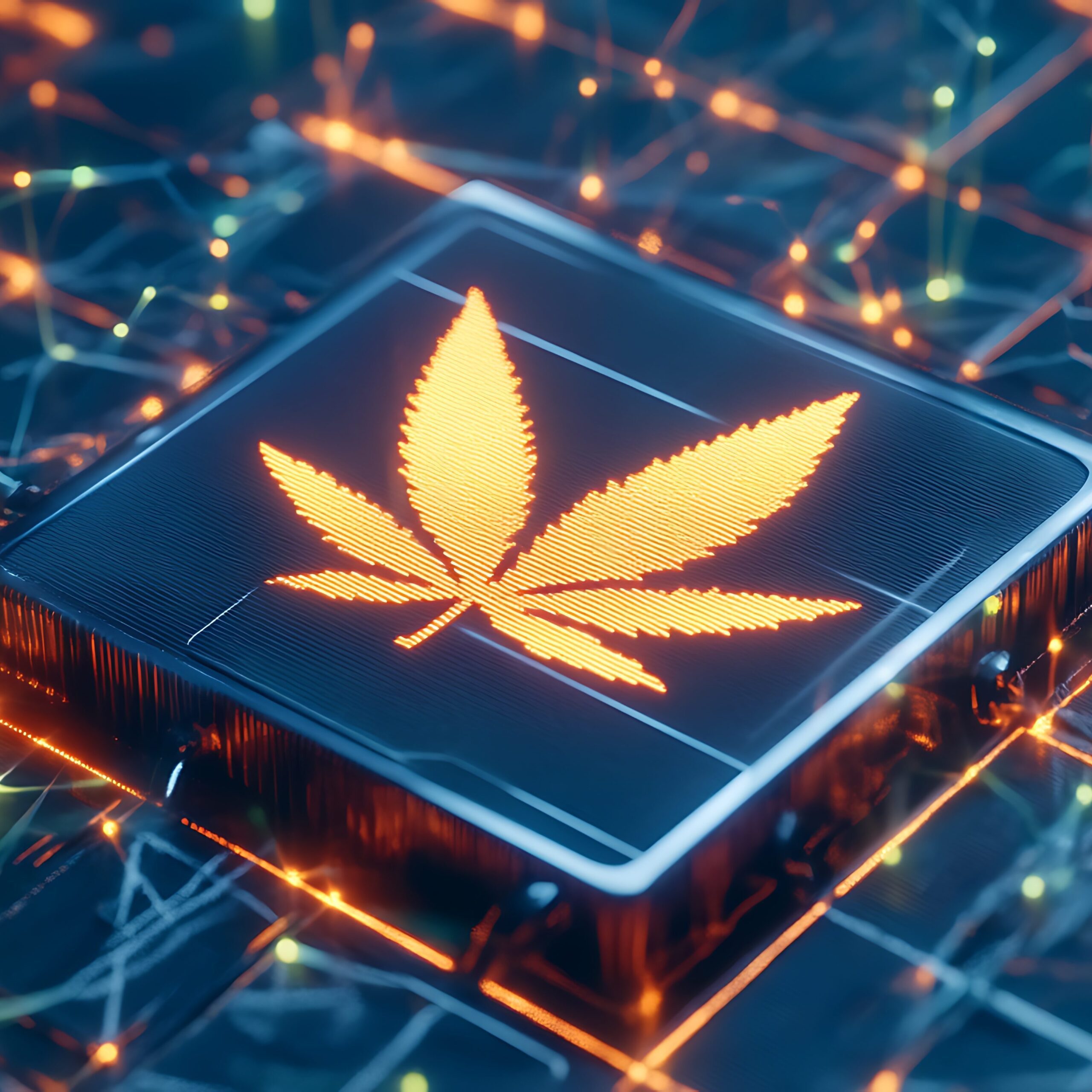 a marijuana leaf pattern on a circuit board