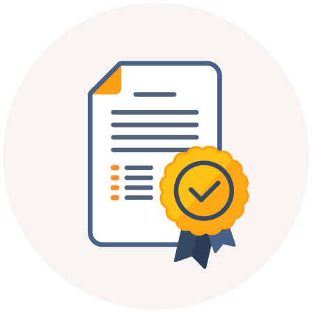 Certificate diploma icon. Graduation document with medal sign
